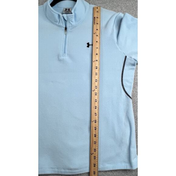 Under Armour Women's  XL Fleece 1/4 Zip Pullover Sweater Light Blue UA Logo - Picture 13 of 13